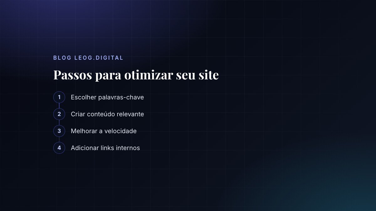 Passos para otimização de site.