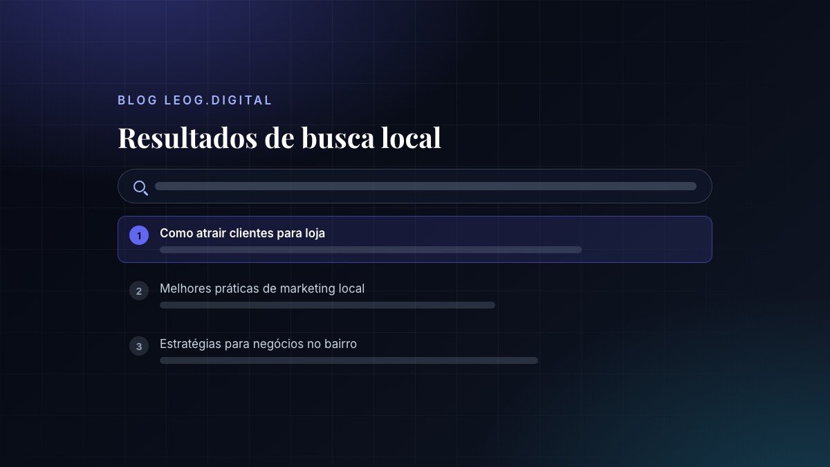 Resultados de busca local sobre atração de clientes.