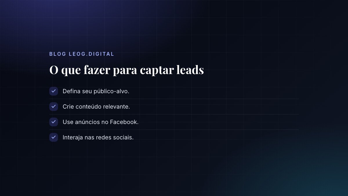 Lista de ações para captação de leads.