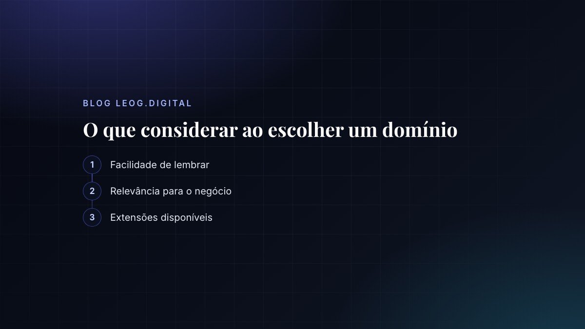 Checklist para escolher um domínio eficaz.