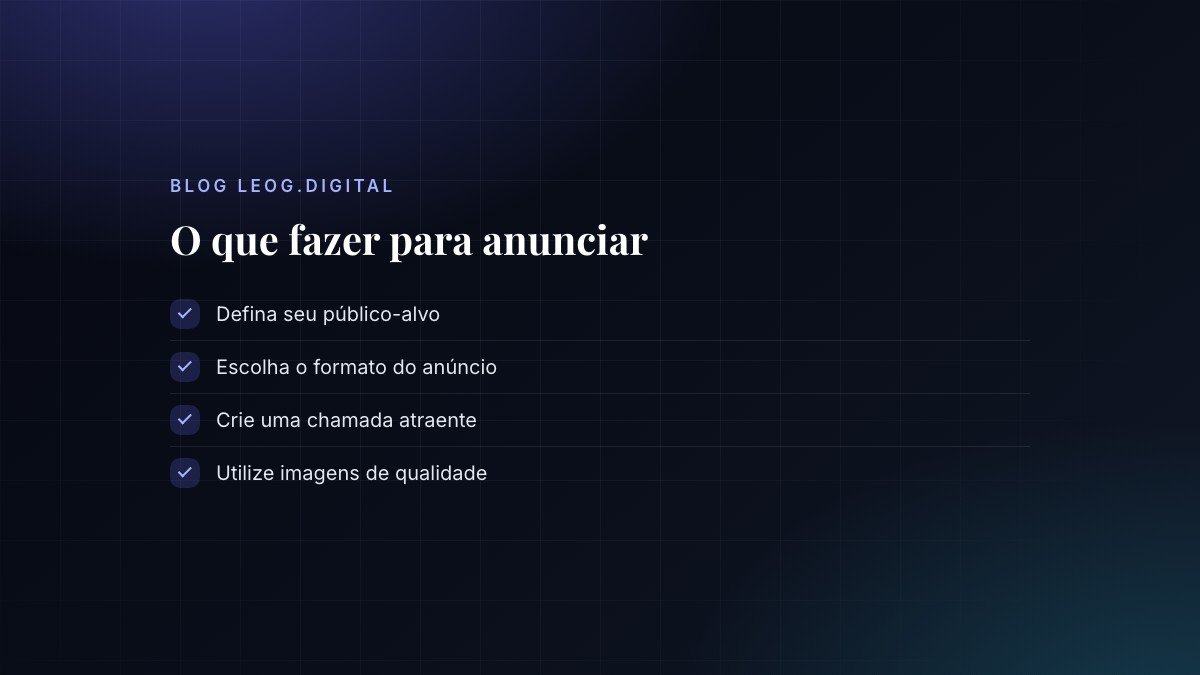 Lista de passos para criar anúncios no Instagram.
