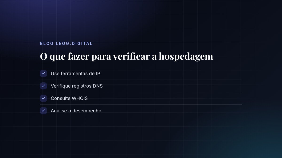 Lista de ações para descobrir onde um site está hospedado.