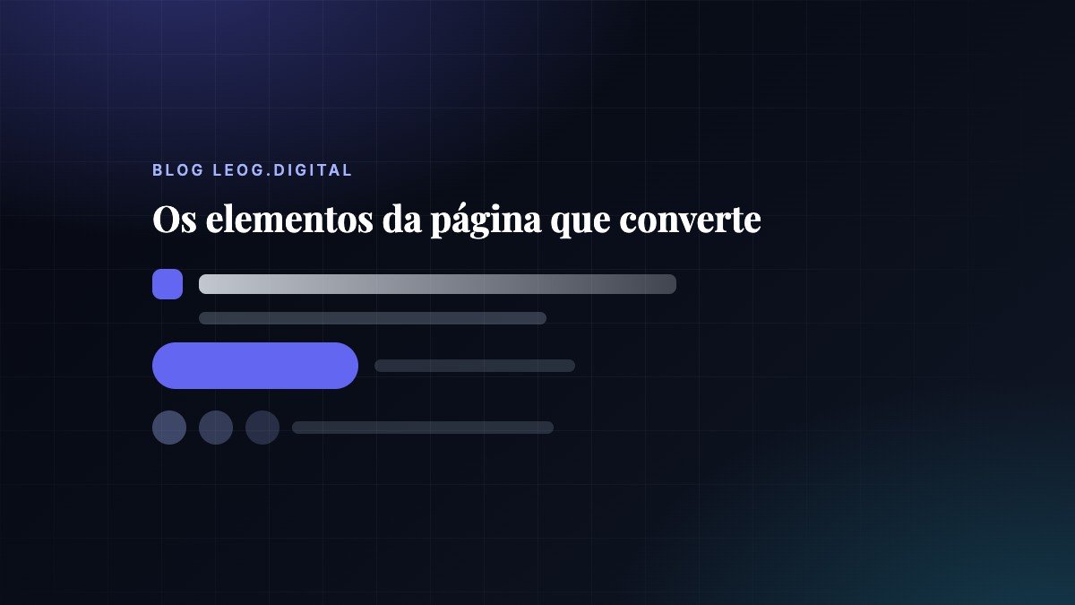 Blocos representando headline, subheadline, botão de ação, prova social e formulário