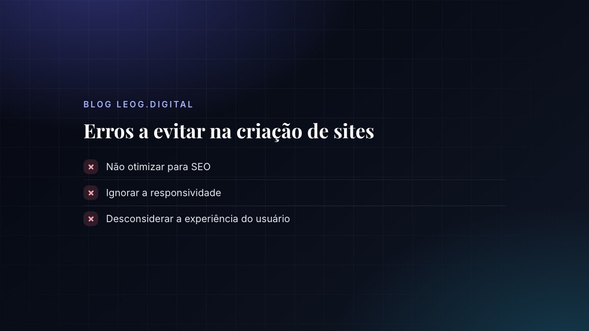 Erros comuns na criação de sites.