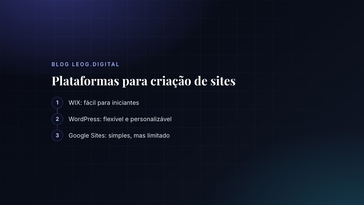 Comparativo de plataformas para criação de sites.
